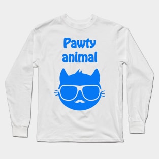 Pawty animal - cool & funny cat pun Long Sleeve T-Shirt